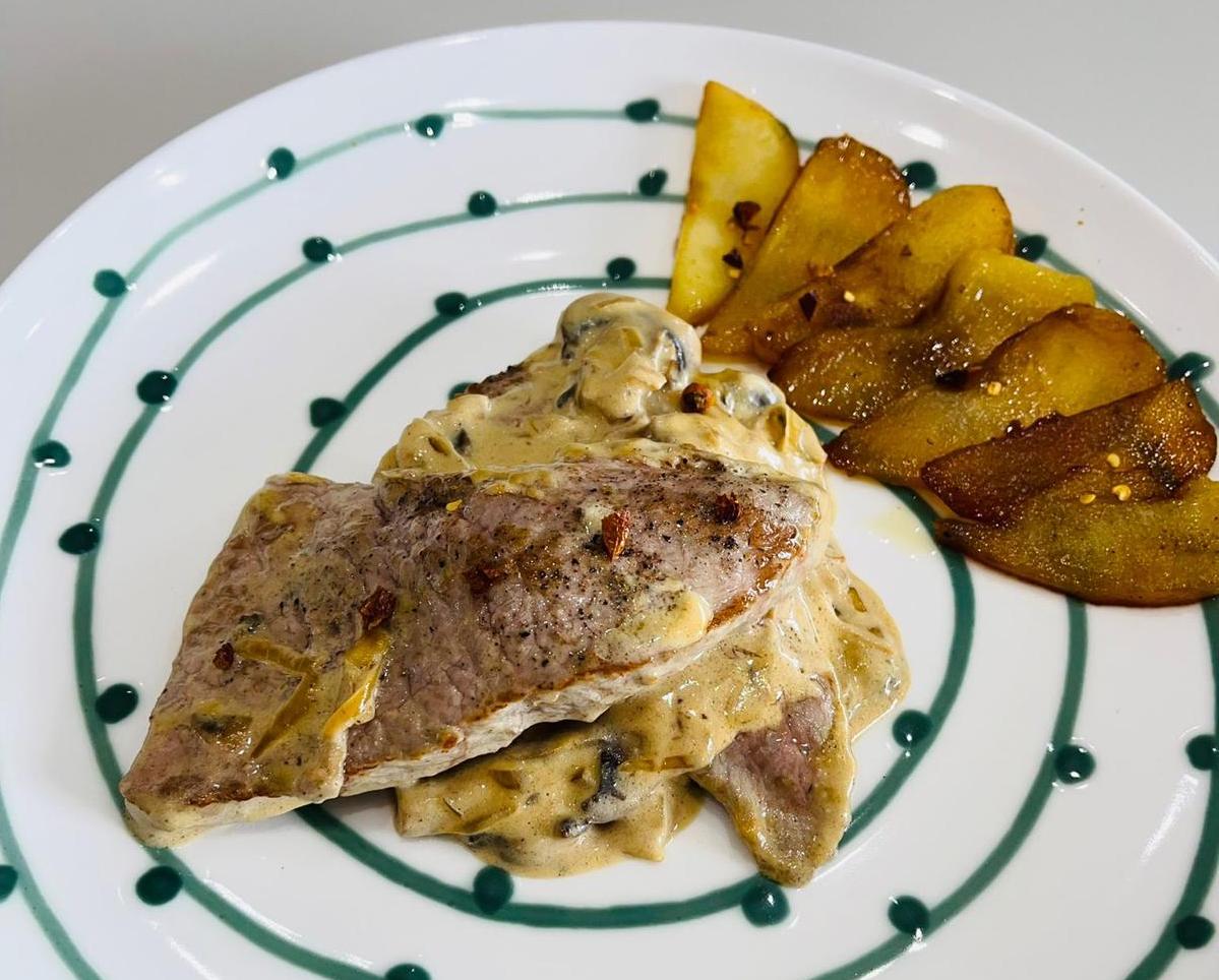 Escalope à la normande, au cidre et au calvados ! 