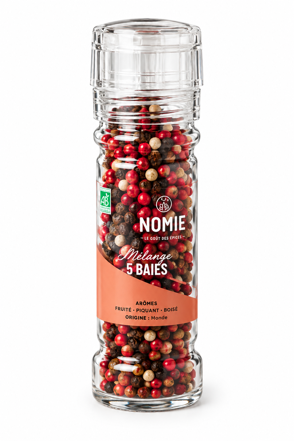 Moulin mélange 5 baies bio 45g | Nomie