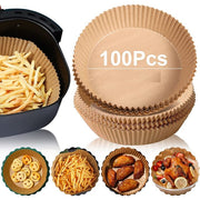 Tapis de papier rond Air Fryer x100 | Vin Bouquet