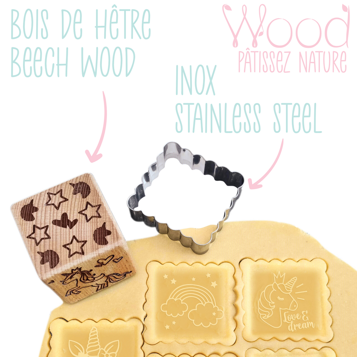 Tampon à biscuit Licorne et découpoir | Scrapcooking - vue 2