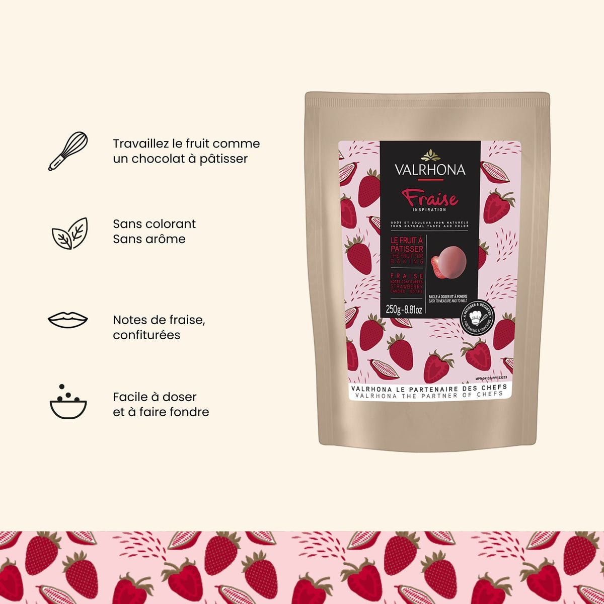 Fèves Inspiration Fraise 250g | Valrhona