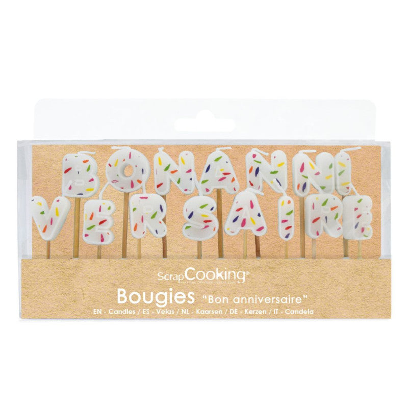 Set bougies lettres Joyeux Anniversaire | SCRAPCOOKING