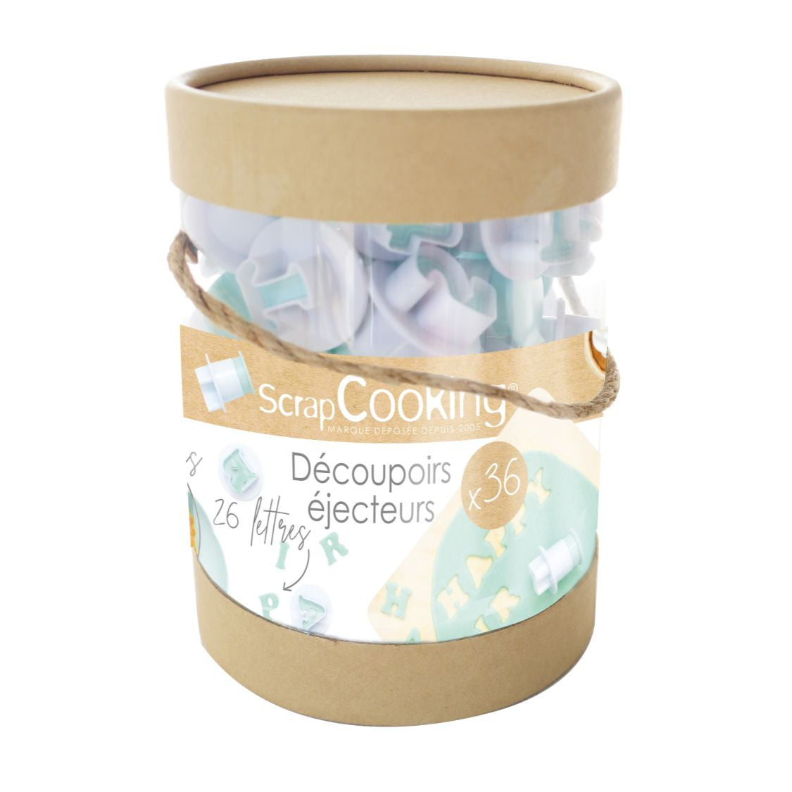 Set 36 découpoirs éjecteurs alphabet | Scrapcooking