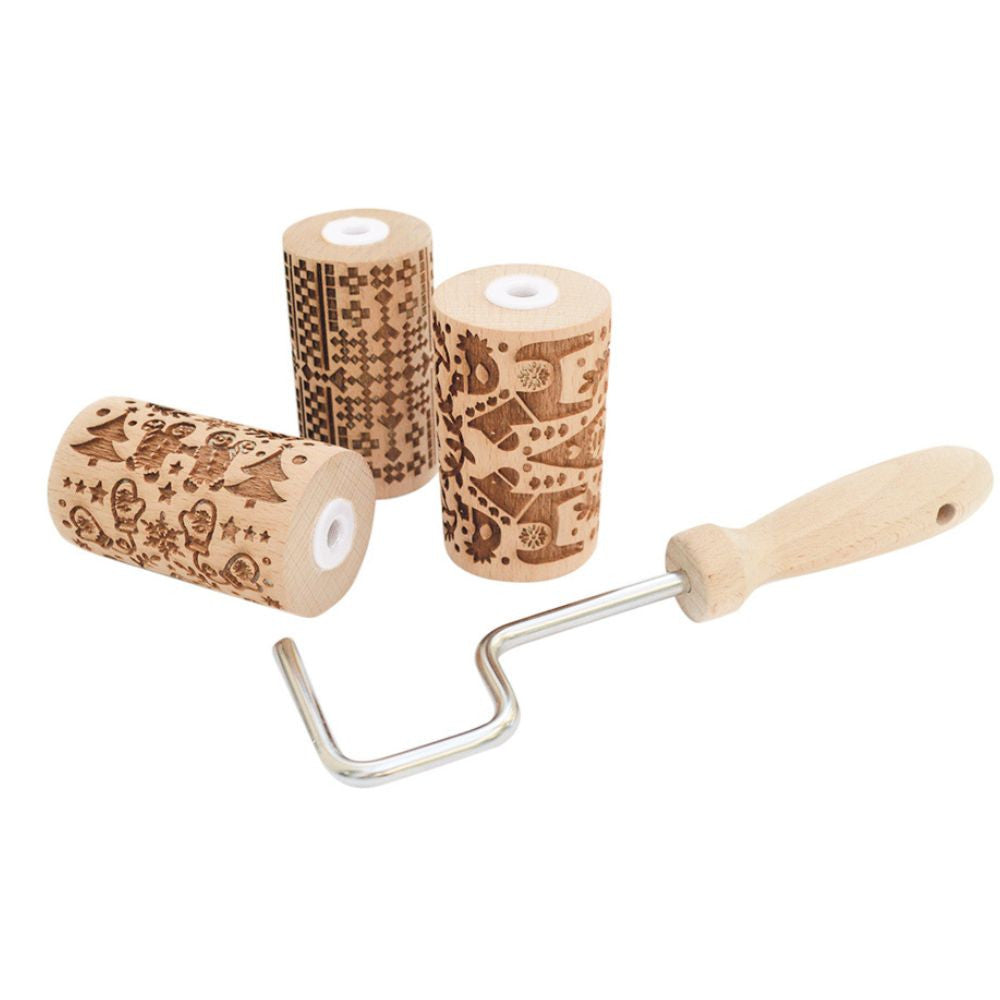 Set 3 mini rouleaux à pâtisserie gravés bois | Scrapcooking