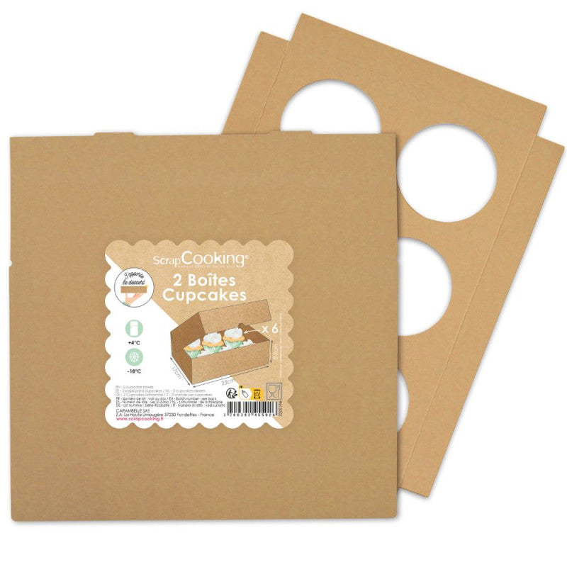2 boîtes 6 cupcakes 17x25x8,5cm | Scrapcooking