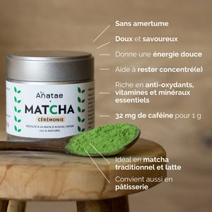 Coffret Thé Matcha Cérémonie 30g + Fouet | ANATAE