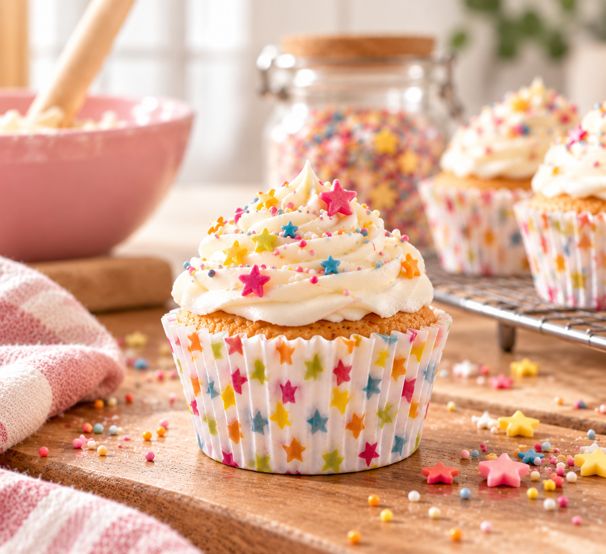 Lot de 36 caissettes à cupcakes motif étoiles | Scrapcooking