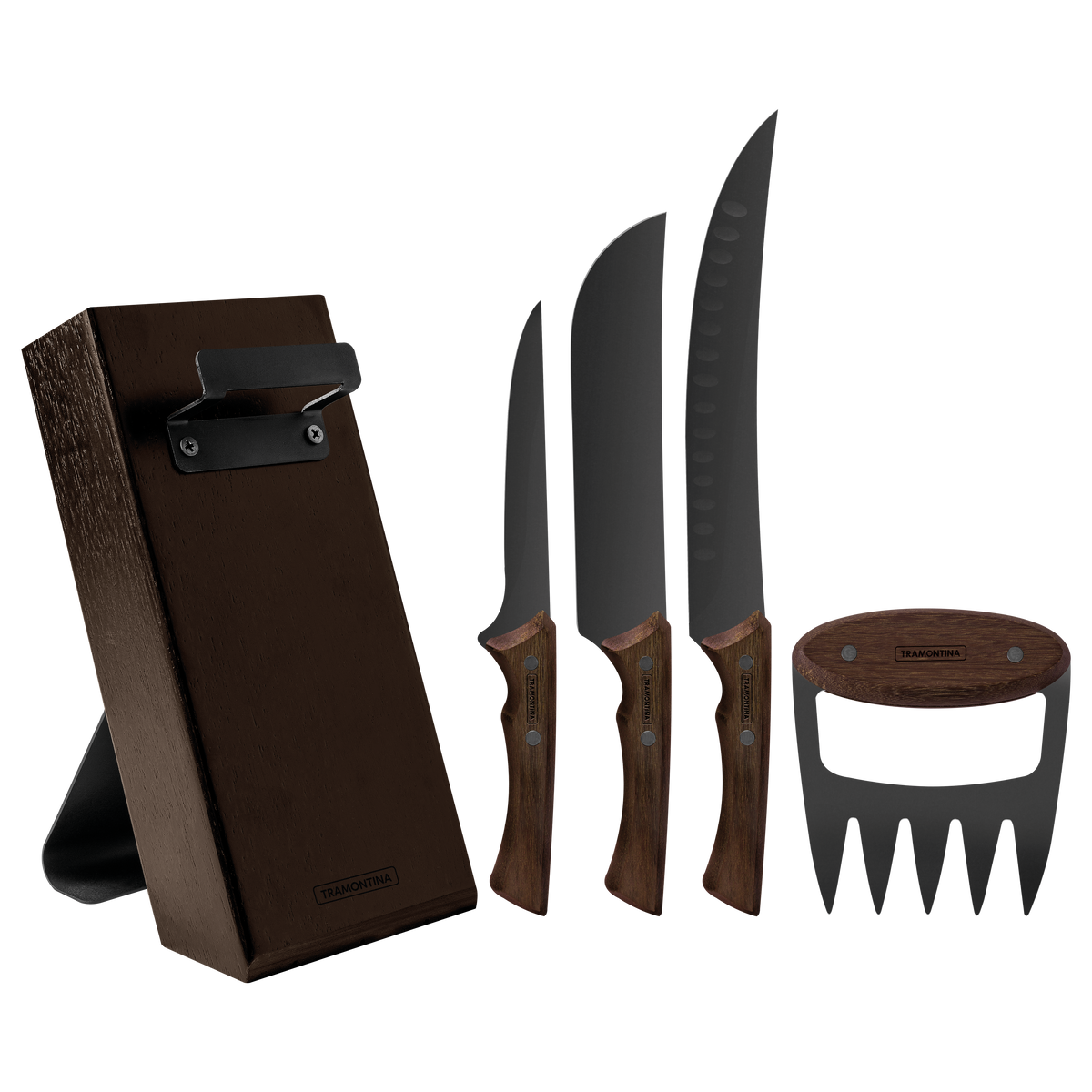 Bloc de 5 couteaux inox et bois | Tramontina