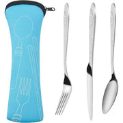 Set 3 Couverts de Voyage Inox Pochette Coton Bio | N2J