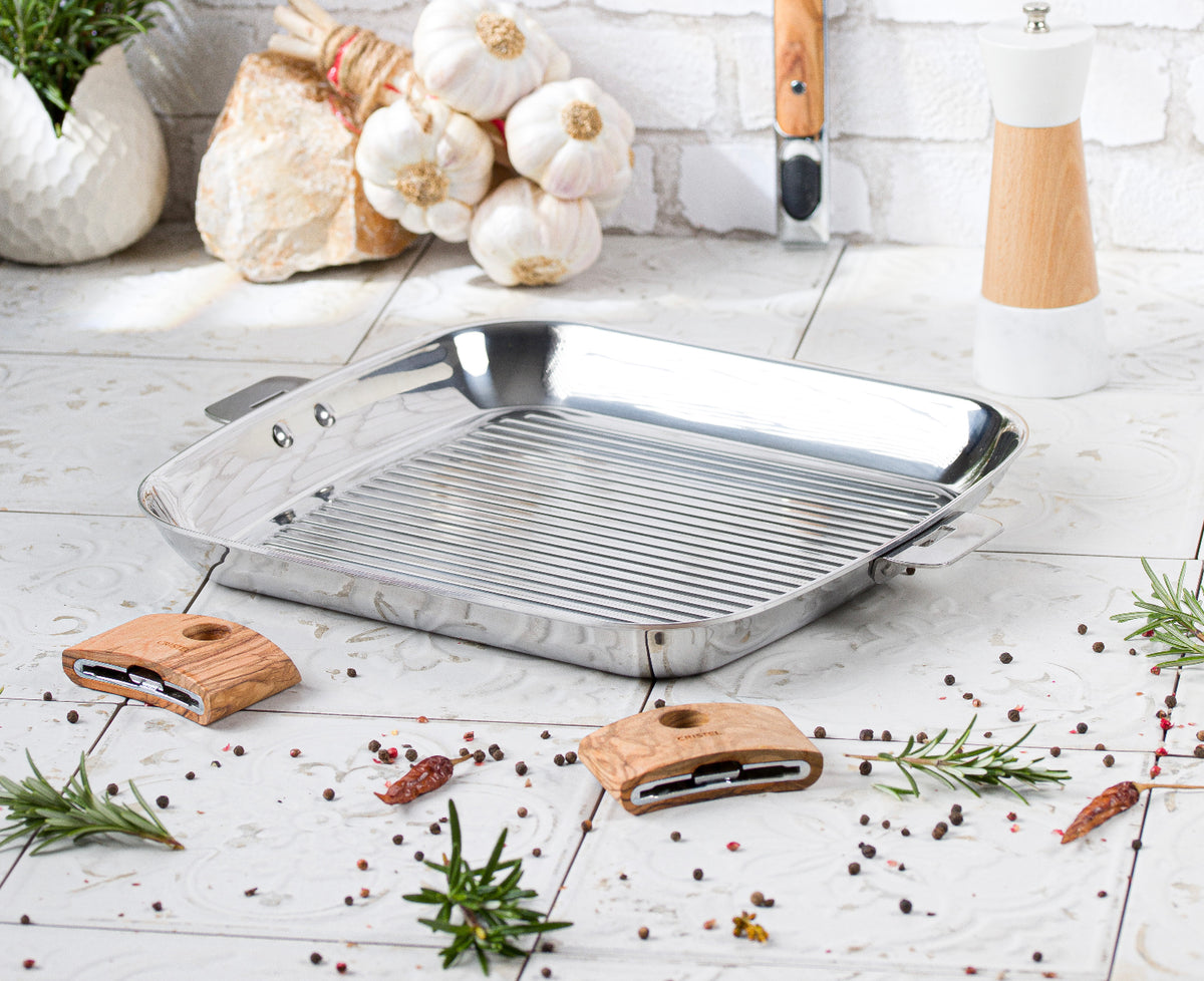 Gril inox carré 30 cm Castel Pro | Cristel