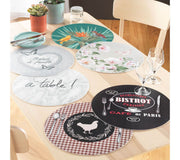 Set de table 4 pièces noir/crème 46x33cm | Bitz