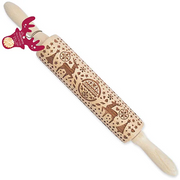 Rouleau à pâtisserie gravé motifs de Noël | Scrapcooking