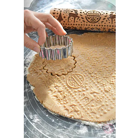 Rouleau à pâtisserie gravé motifs de Noël | Scrapcooking