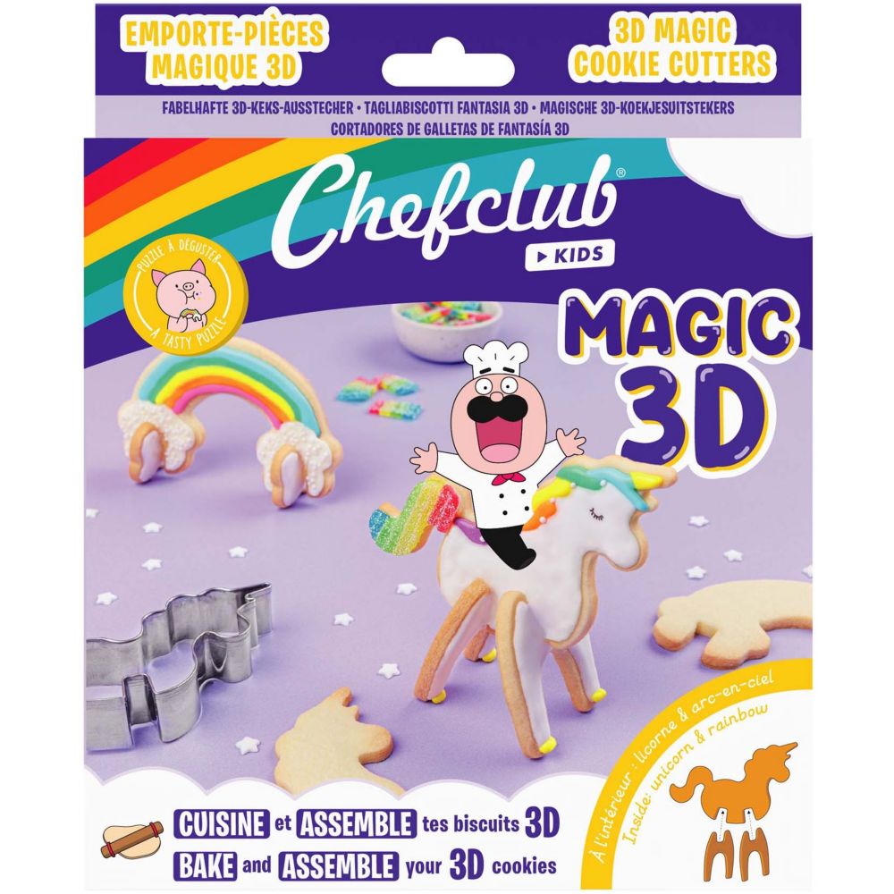 Emporte-pièces Licorne & Arc-en-ciel Magic 3D | Chefclub