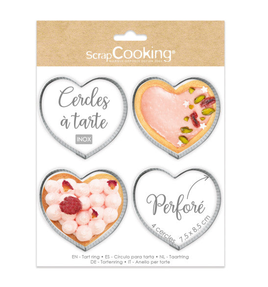 Cercles à tarte perforés cœur 7,5x8cm | Scrapcooking - vue 1