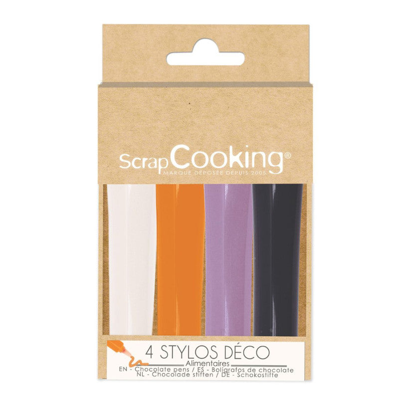 Stylos pâtissiers goût choco Halloween 4x25g | Scrapcooking