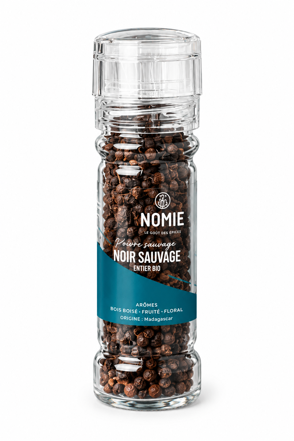 Moulin poivre noir sauvage 52g | Nomie