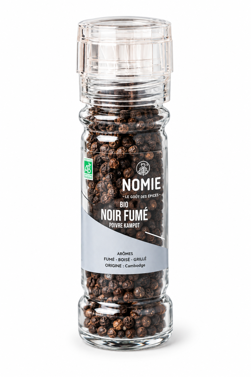 Moulin poivre noir fumé bio 50g | Nomie