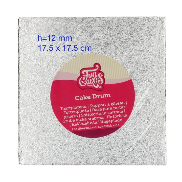 Cake drum carré argenté | Funcakes