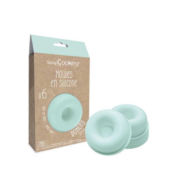 6 moules silicone individuels donuts | Scrapcooking