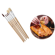 Set de 6 pinceaux de décoration manche bois | PATISDECOR