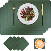 Set de table 4 pièces vert pin/marron foncé 46x33cm | BITZ
