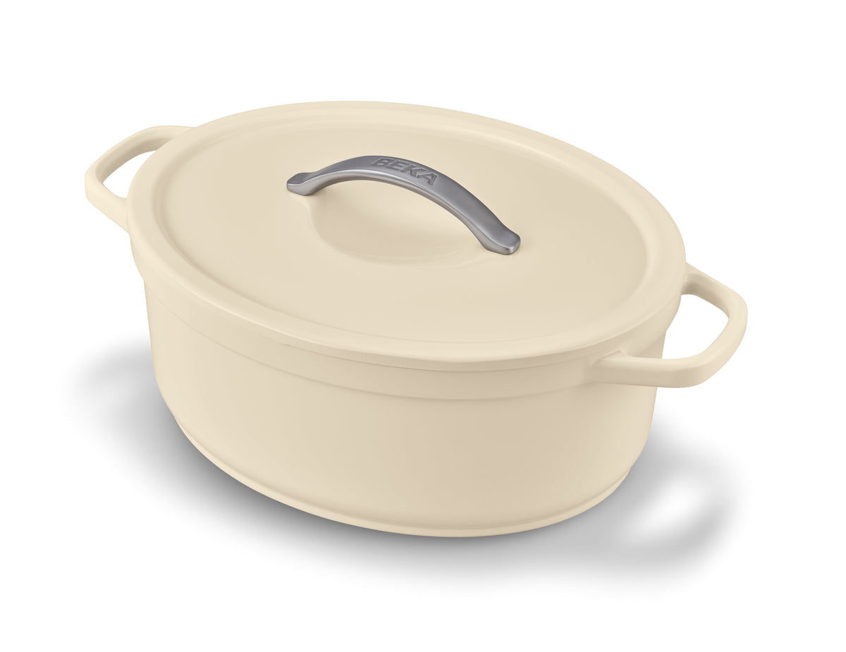 Cocotte ovale Plume Beige 31cm 6L | BEKA