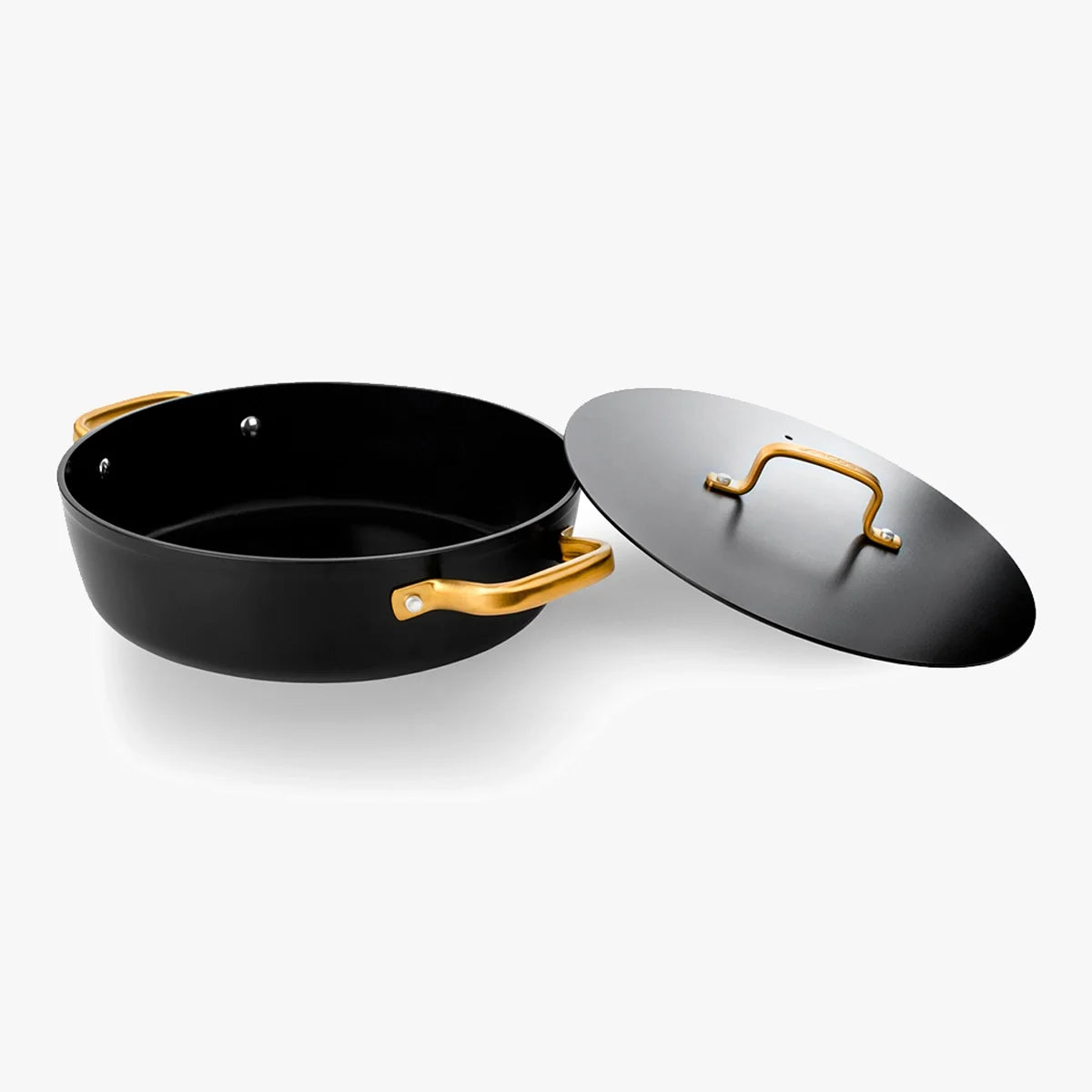 Sautoir fonte d'alu céramique 28 cm doré | Arcos
