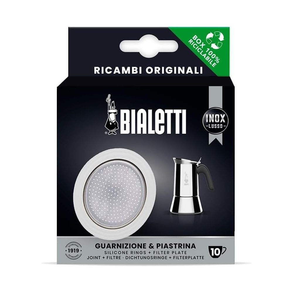 Joint silicone et filtre 10 tasses inox | Bialetti