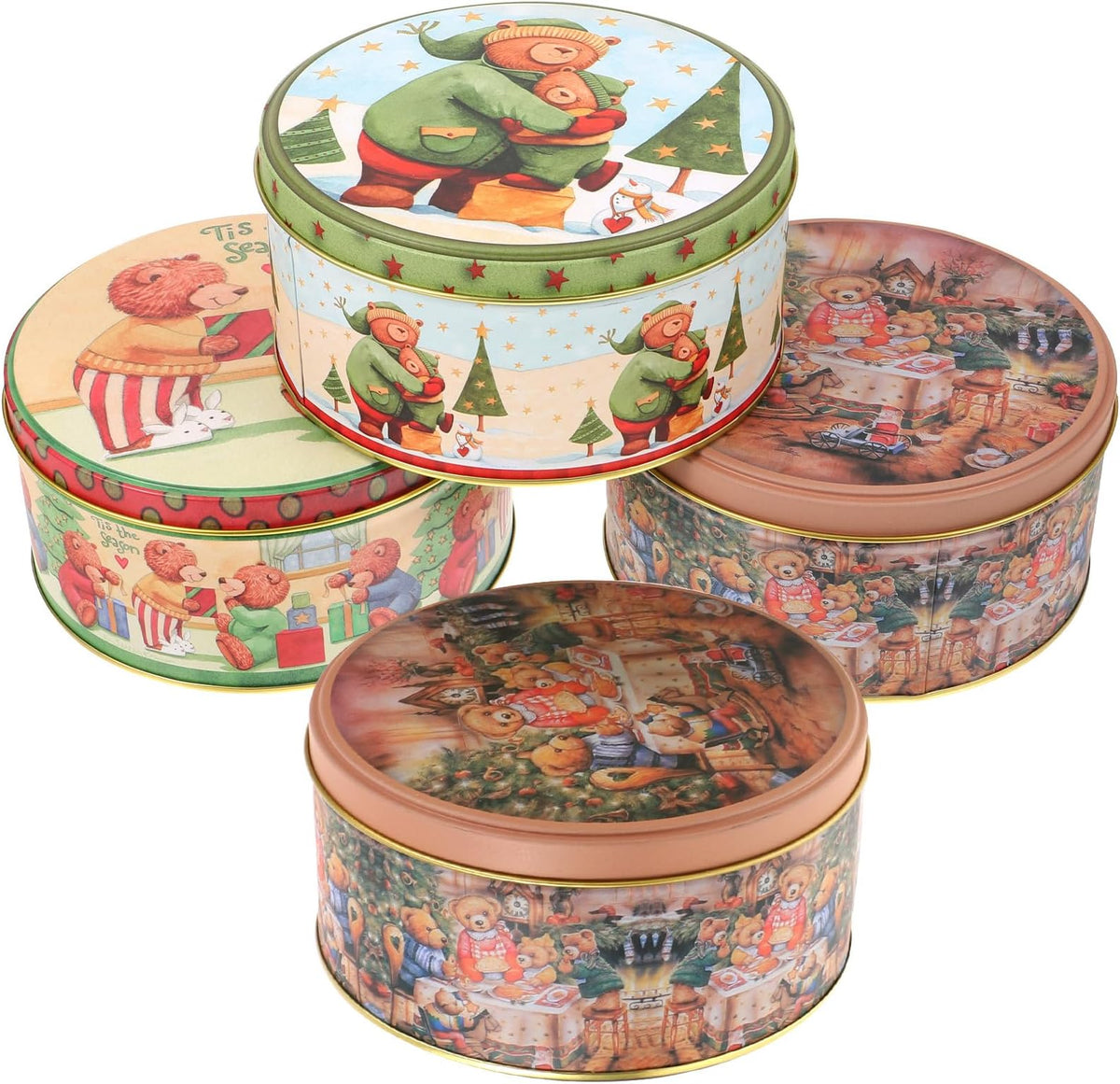 Lot 3 boîtes à biscuits empilables Père Noël | Cerf Dellier