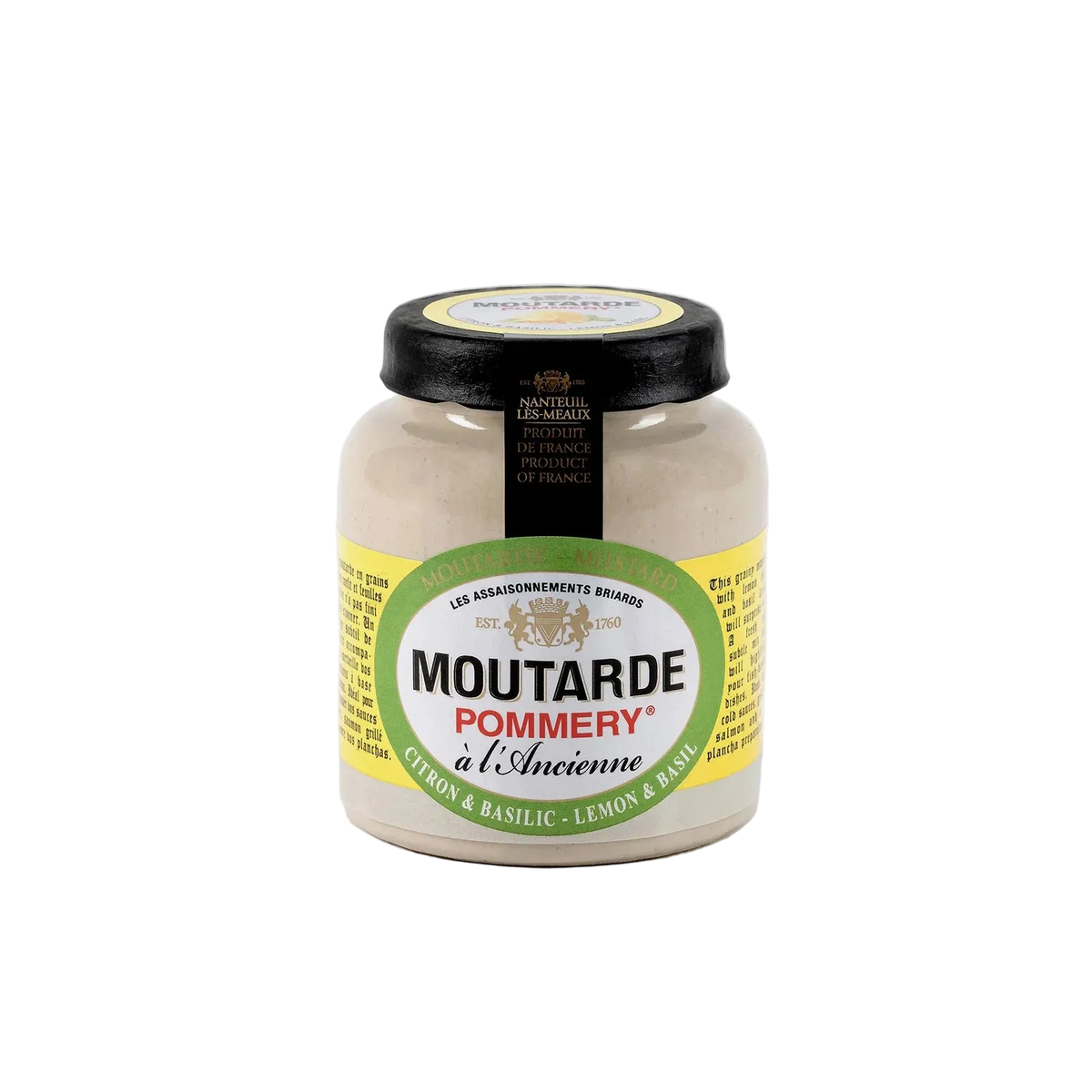 Moutarde au basilic en pot de grès | Moutarde de Meaux