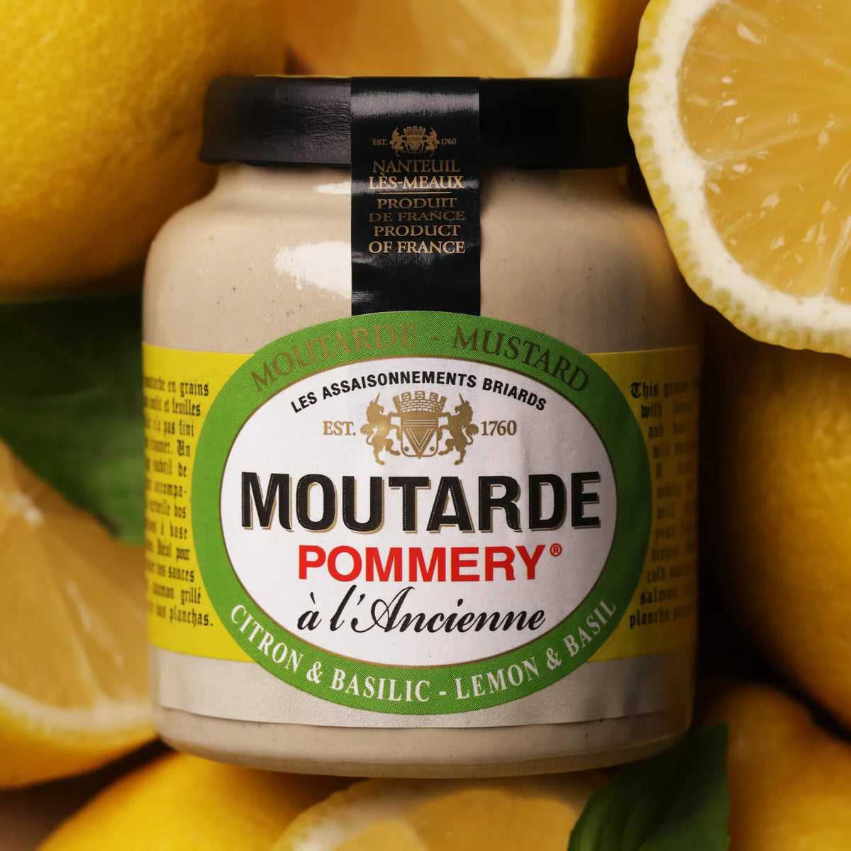 Moutarde au basilic en pot de grès | Moutarde de Meaux