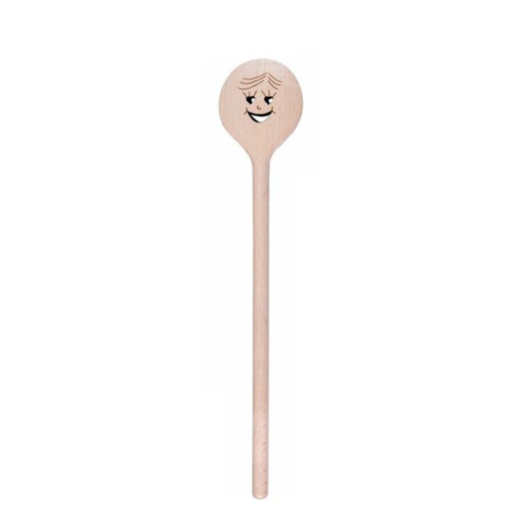 Cuillère ronde en bois Smiley 30cm | Patisse - vue 1