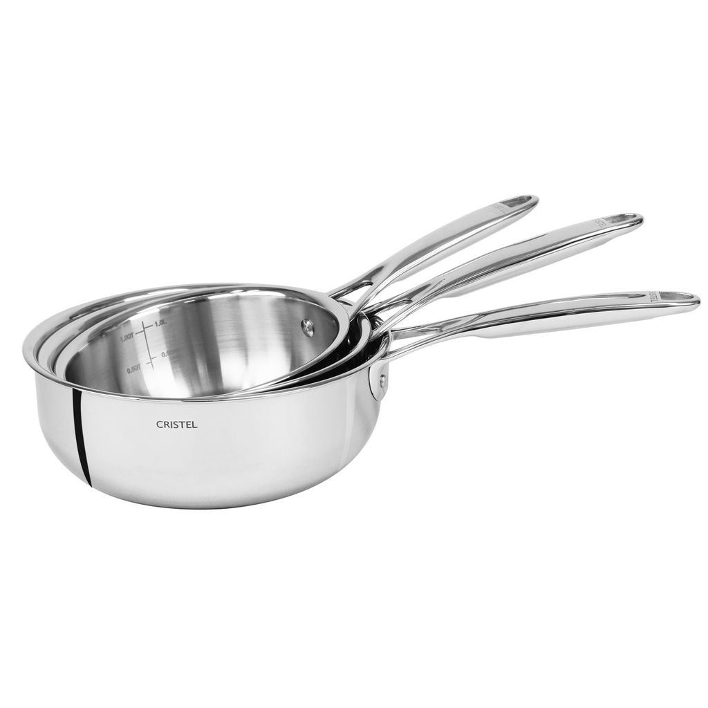 Série 3 casseroles Castel Pro Fixe Ultralu | Cristel