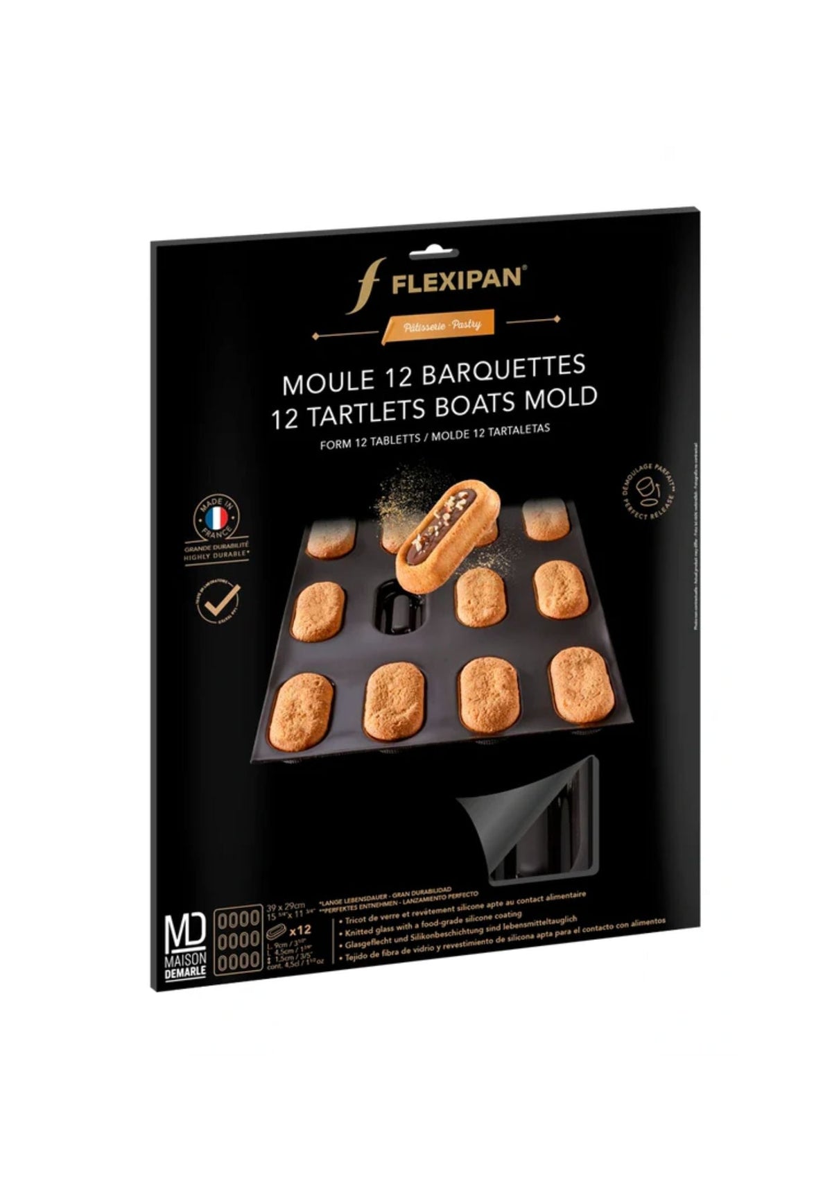 Moule 12 barquettes en silicone | Flexipan - vue 2