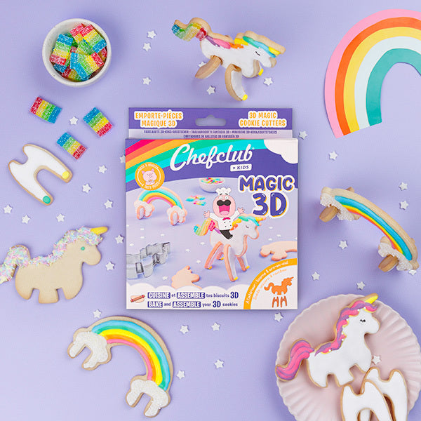 Emporte-pièces Licorne & Arc-en-ciel Magic 3D | Chefclub
