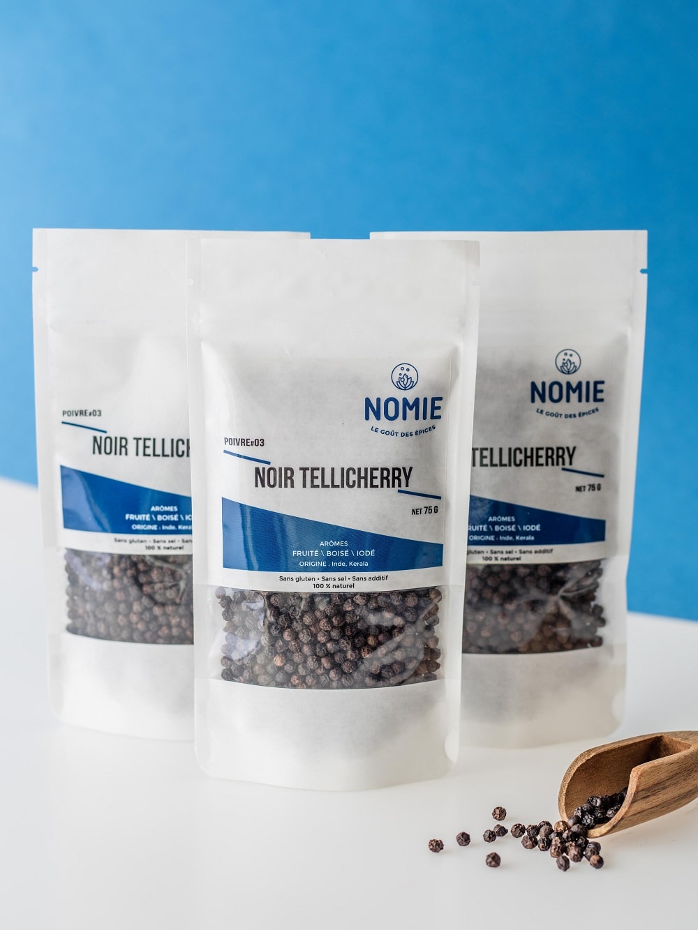 Poivre noir de Tellicherry bio 75g | Nomie