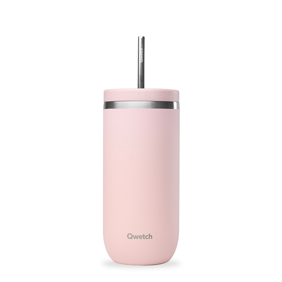 Gobelet isotherme Cold Cup avec paille rose 600 ml | QWETCH