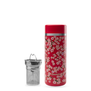 Théière nomade isotherme Flowers rouge 400 ml | QWETCH