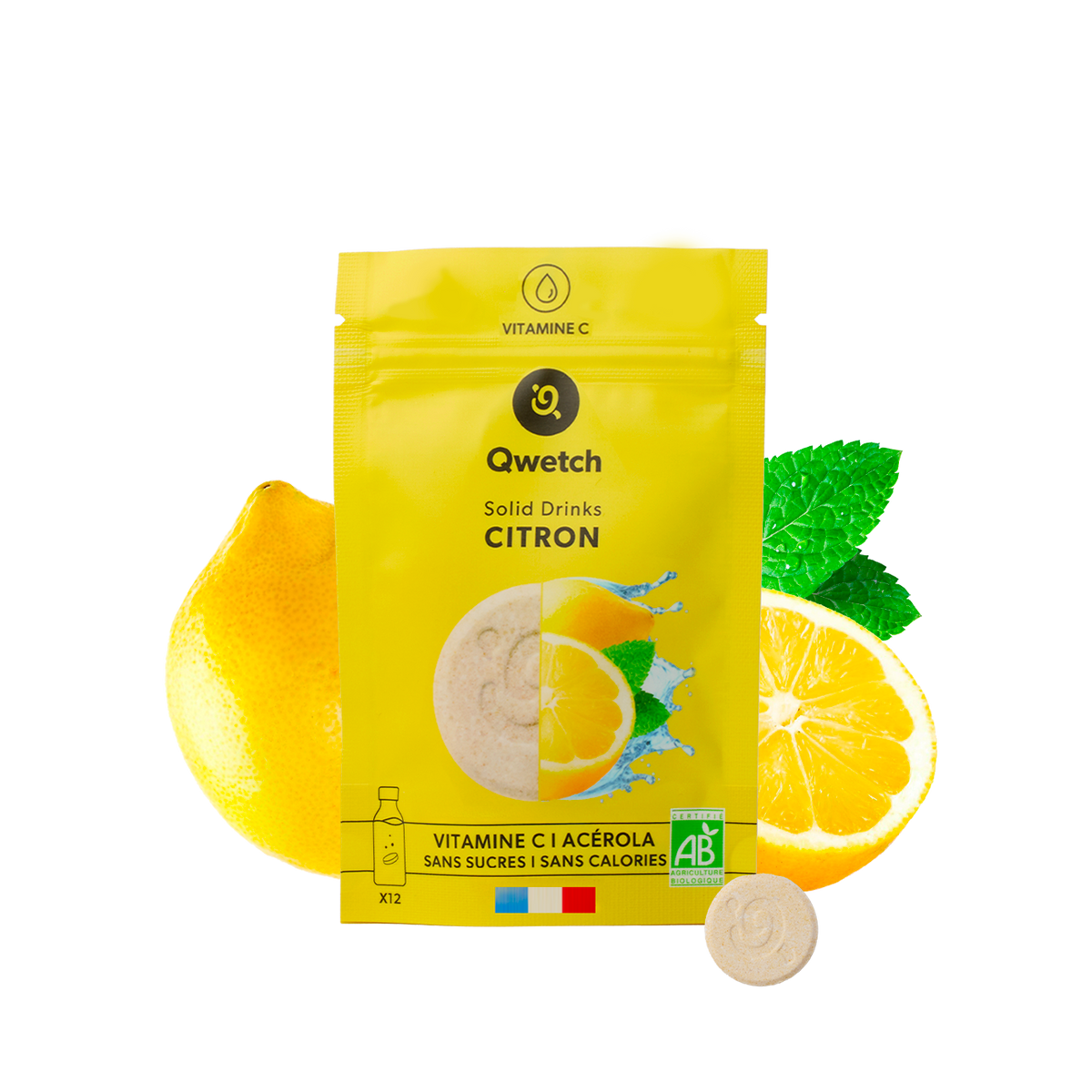 Pastilles vitamines C et B citron Solid Drinks | QWETCH