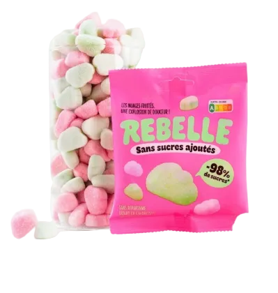 Bonbons guimauves nuages fruités bio 100 g | Rebelle