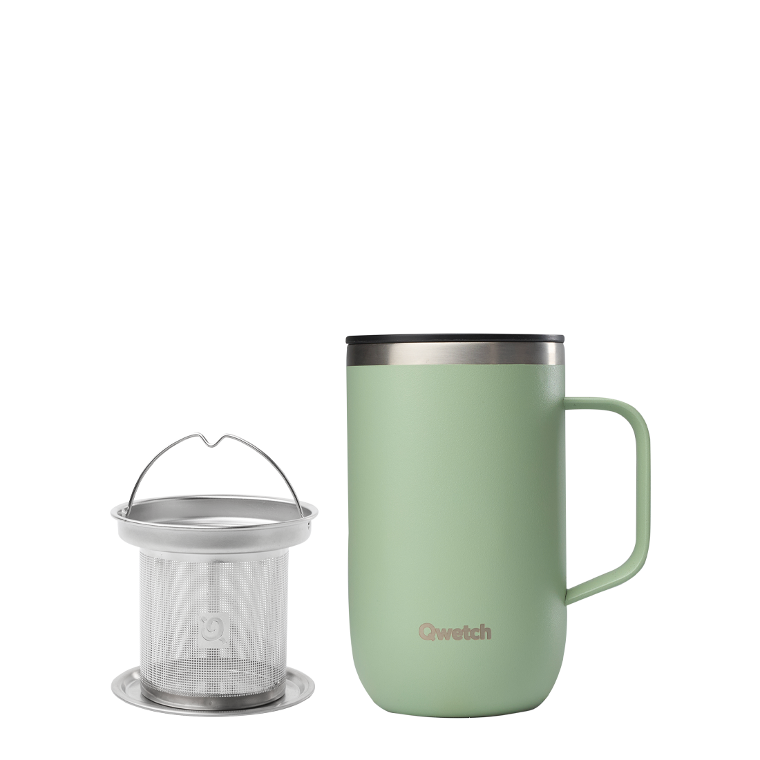 Mug tisanière Matt Vert Tilleul 470ml | Qwetch