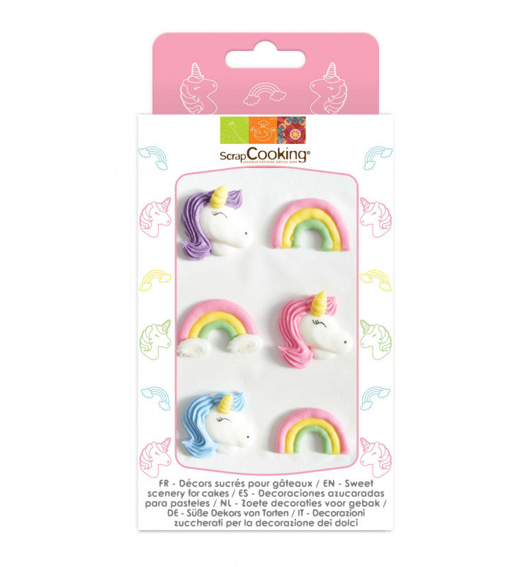 Décoration en sucre licorne x6 | Scrapcooking