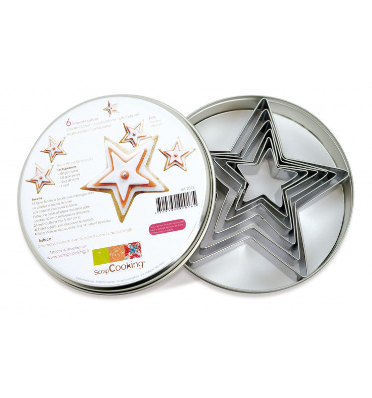 Emporte-pièces étoiles inox set de 5 | Scrapcooking