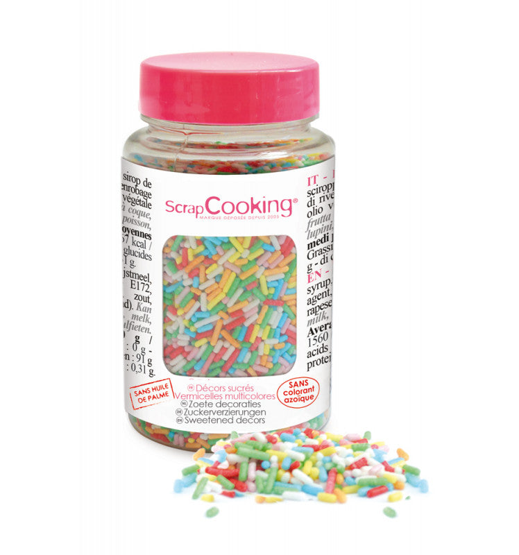 Vermicelles sucrés multicolores 80g | Scrapcooking