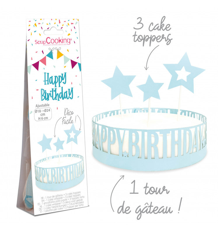 Cake topper Happy Birthday et contour | Scrapcooking