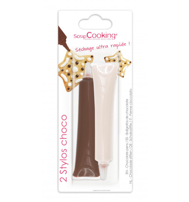 Stylo de glaçage chocolat et chocolat blanc | Scrapcooking