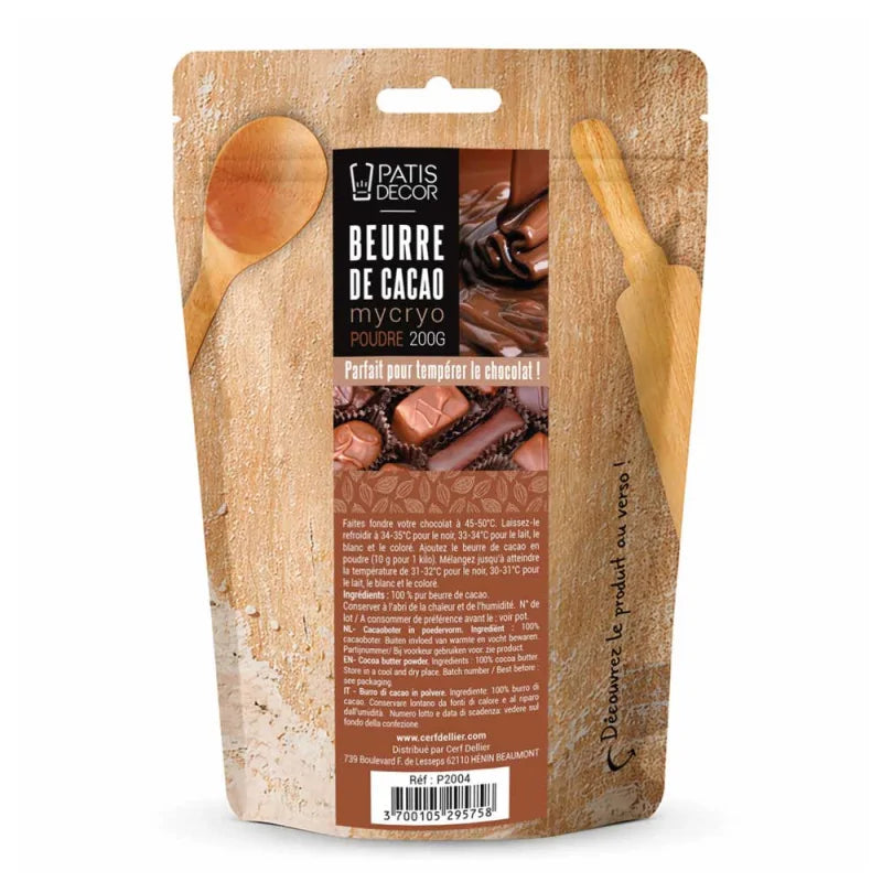 Beurre de cacao Mycryo en poudre 200g | Patisdecor