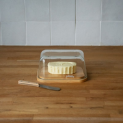 Set beurrier en verre et couteau | Pebbly