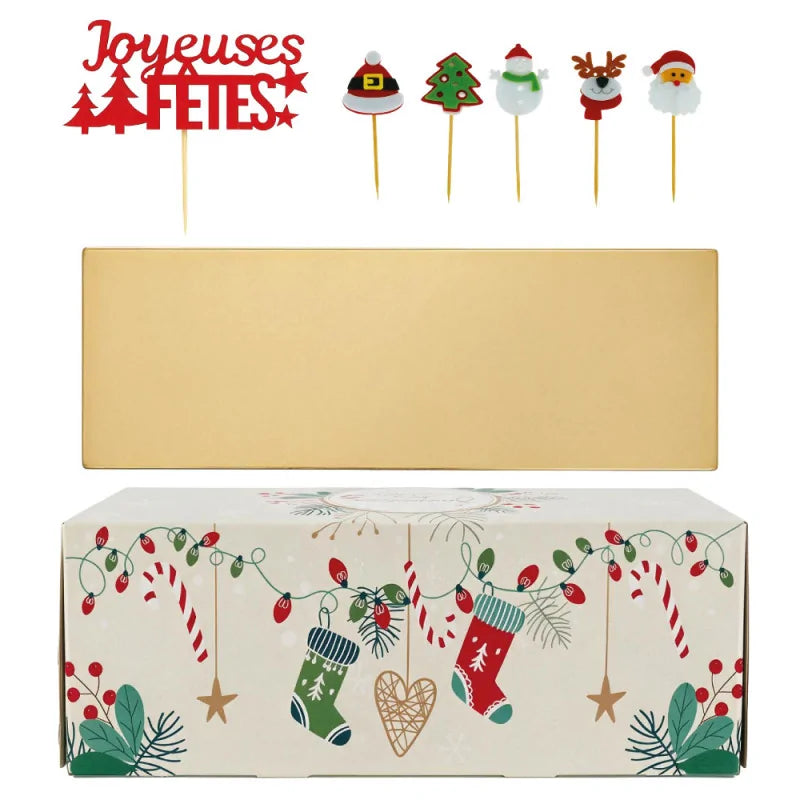 Boîte à bûche Jacquard 35cm | Patisdecor